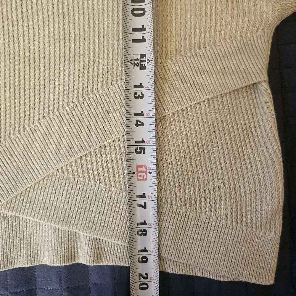 ​Lululemon Reversible Crossover Ribbed Sweater - Size 12‎ - Bone/Light Beige - Picture 10 of 12